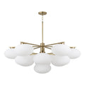 Capital Lighting 460501AD Aged Brass 45.5'' W X 17.75'' H 10-light Two-tier Chandelier In Matte Black With Soft White Glass Oval Globes Image 1