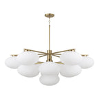 Capital Lighting 460501AD Aged Brass 45.5'' W X 17.75'' H 10-light Two-tier Chandelier In Matte Black With Soft White Glass Oval Globes Image 1