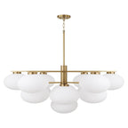 Capital Lighting 460501AD Aged Brass 45.5'' W X 17.75'' H 10-light Two-tier Chandelier In Matte Black With Soft White Glass Oval Globes Image 2