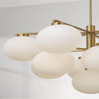 Capital Lighting 460501AD Aged Brass 45.5'' W X 17.75'' H 10-light Two-tier Chandelier In Matte Black With Soft White Glass Oval Globes Image 4