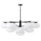 Capital Lighting 460501MB Matte Black 45.5'' W X 17.75'' H 10-light Two-tier Chandelier In Matte Black With Soft White Glass Oval Globes Image 2