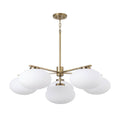Capital Lighting 460561AD Aged Brass 37'' W X 12.25'' H 6-light Chandelier In Aged Brass With Soft White Glass Oval Globes Image 1