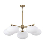 Capital Lighting 460561AD Aged Brass 37'' W X 12.25'' H 6-light Chandelier In Aged Brass With Soft White Glass Oval Globes Image 1
