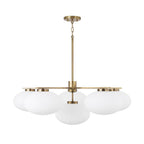 Capital Lighting 460561AD Aged Brass 37'' W X 12.25'' H 6-light Chandelier In Aged Brass With Soft White Glass Oval Globes Image 2