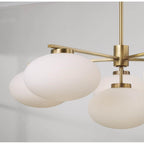 Capital Lighting 460561AD Aged Brass 37'' W X 12.25'' H 6-light Chandelier In Aged Brass With Soft White Glass Oval Globes Image 3