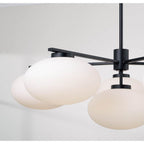 Capital Lighting 460561MB Matte Black 37'' W X 12.25'' H 6-light Chandelier In Matte Black With Soft White Glass Oval Globes Image 3