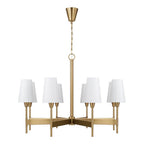 Capital Lighting 460881AD-718 Aged Brass 42'' W X 21'' H 8-light Chandelier In Aged Brass With White Fabric Shades And Designer Canopy Image 3