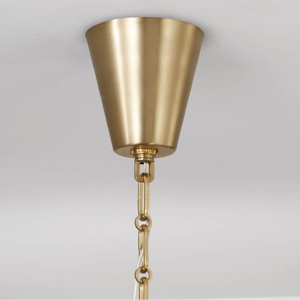Capital Lighting 460881AD-718 Aged Brass 42'' W X 21'' H 8-light Chandelier In Aged Brass With White Fabric Shades And Designer Canopy Image 2
