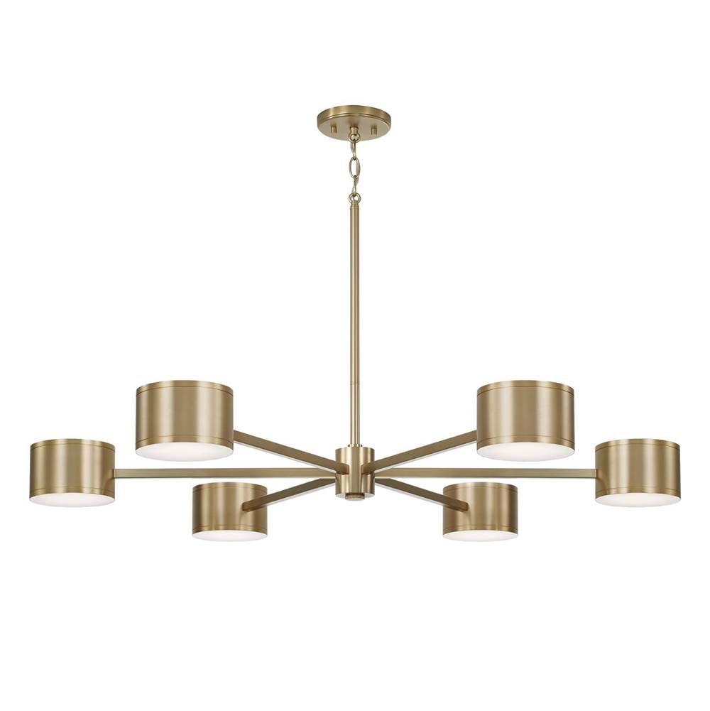 Capital Lighting 460901AD Aged Brass 42.25'' W X 8'' H Integrated Led Chandelier In Aged Brass With Up And Down Cylinder Lights Image 1