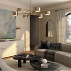Capital Lighting 460901AD Aged Brass 42.25'' W X 8'' H Integrated Led Chandelier In Aged Brass With Up And Down Cylinder Lights Image 3