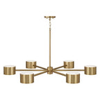 Capital Lighting 460901AD Aged Brass 42.25'' W X 8'' H Integrated Led Chandelier In Aged Brass With Up And Down Cylinder Lights Image 2