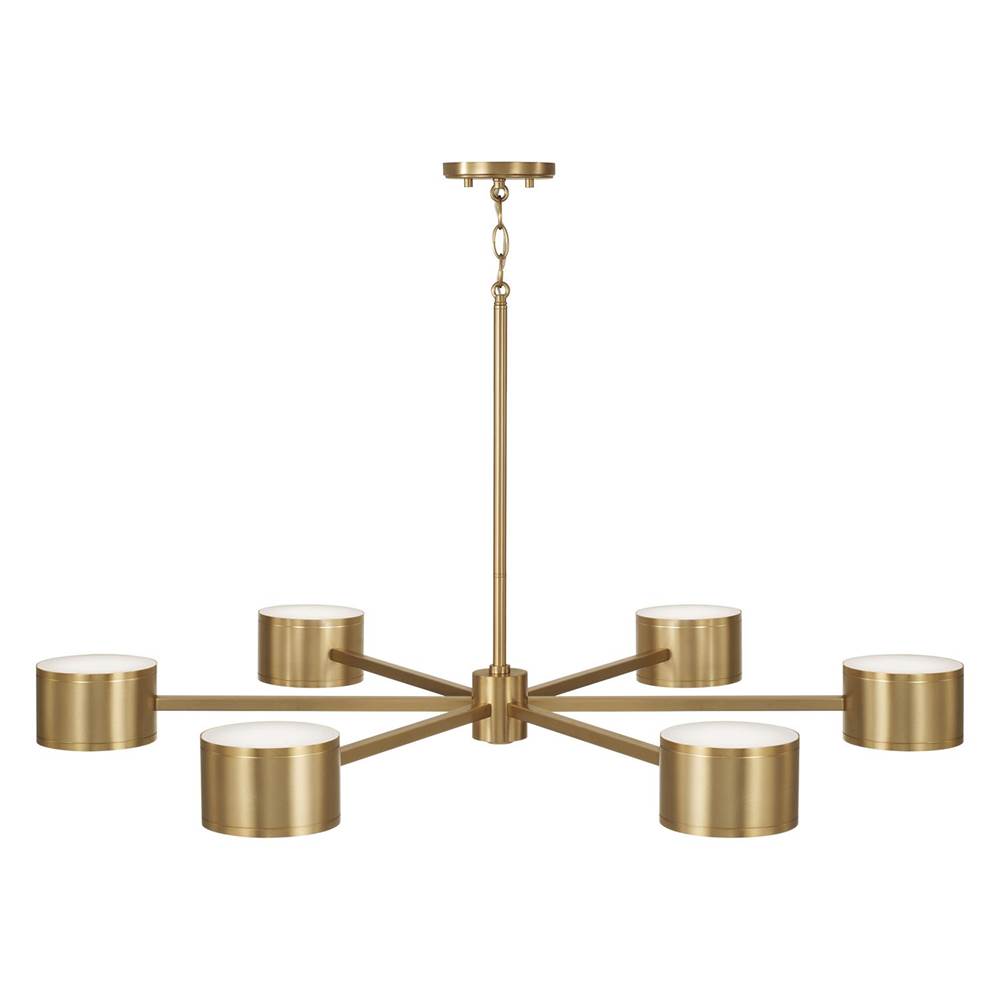 Capital Lighting 460901AD Aged Brass 42.25'' W X 8'' H Integrated Led Chandelier In Aged Brass With Up And Down Cylinder Lights Image 2