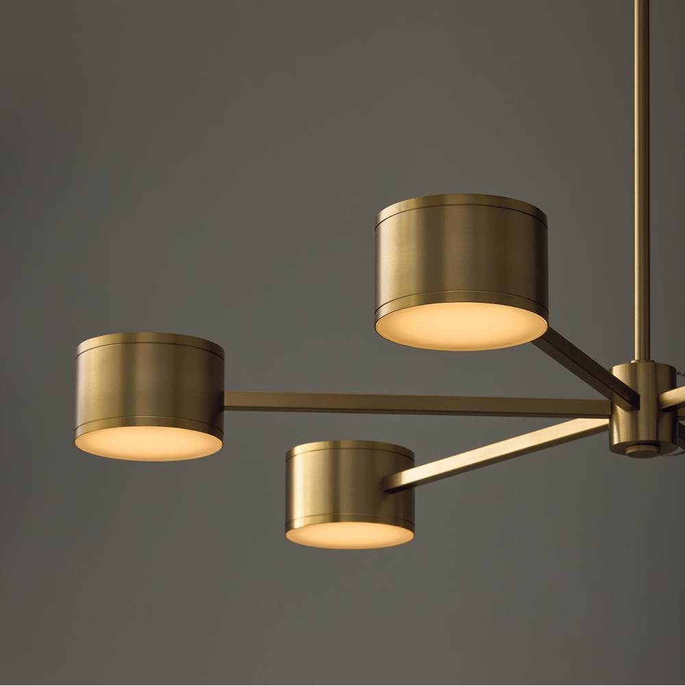 Capital Lighting 460901AD Aged Brass 42.25'' W X 8'' H Integrated Led Chandelier In Aged Brass With Up And Down Cylinder Lights Image 6