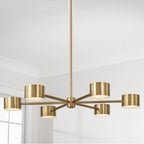 Capital Lighting Henley 42.25'' W X 8'' H Integrated Led Chandelier In Aged Brass With Up And Down Cylinder Lights