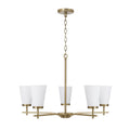 Capital Lighting 461051AD-660 Aged Brass 28'' W X 18.5'' H 5-light Chandelier In Aged Brass With Tapered Soft White Glass Image 1