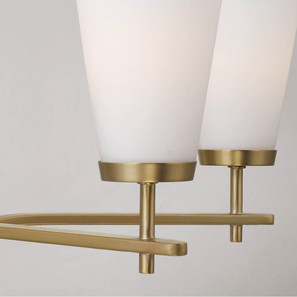 Capital Lighting 461051AD-660 Aged Brass 28'' W X 18.5'' H 5-light Chandelier In Aged Brass With Tapered Soft White Glass Image 6