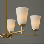 Capital Lighting 461051AD-660 Aged Brass 28'' W X 18.5'' H 5-light Chandelier In Aged Brass With Tapered Soft White Glass Image 4