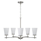 Capital Lighting 461051BN-660 Brushed Nickel 28'' W X 18.5'' H 5-light Chandelier In Brushed Nickel With Tapered Soft White Glass Image 2