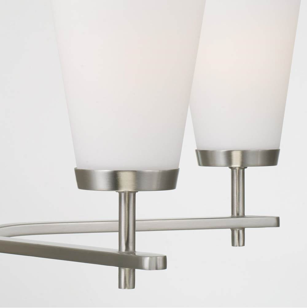 Capital Lighting 461051BN-660 Brushed Nickel 28'' W X 18.5'' H 5-light Chandelier In Brushed Nickel With Tapered Soft White Glass Image 3