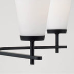 Capital Lighting 461051MB-660 Matte Black 28'' W X 18.5'' H 5-light Chandelier In Matte Black With Tapered Soft White Glass Image 3