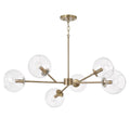 Capital Lighting 461561AD-661 Aged Brass 38'' W X 14'' H 6-light Sputnik Chandelier In Aged Brass With Clear Glass Globes Image 1