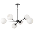 Capital Lighting 461561MB-665 Matte Black 38'' W X 14'' H 6-light Sputnik Chandelier In Matte Black With Soft White Glass Globes Image 1