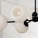 Capital Lighting 461561MB-665 Matte Black 38'' W X 14'' H 6-light Sputnik Chandelier In Matte Black With Soft White Glass Globes Image 4