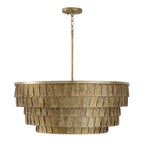 Capital Lighting 461661AGO Ancestral Gold 28.75'' W X 11.5'' H 6-light Tiered Drum Chandelier In Textured Ancestral Gold With Dangling Petal Adornments Image 1