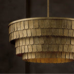 Capital Lighting 461661AGO Ancestral Gold 28.75'' W X 11.5'' H 6-light Tiered Drum Chandelier In Textured Ancestral Gold With Dangling Petal Adornments Image 2