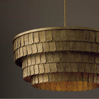 Capital Lighting 461661AGO Ancestral Gold 28.75'' W X 11.5'' H 6-light Tiered Drum Chandelier In Textured Ancestral Gold With Dangling Petal Adornments Image 4