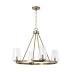 Capital Lighting 461941AD-662 Aged Brass 28'' W X 21.5'' H 4-light Ring Chandelier In Aged Brass With Clear Glass Image 1