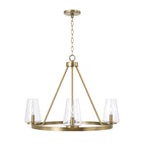 Capital Lighting 461941AD-662 Aged Brass 28'' W X 21.5'' H 4-light Ring Chandelier In Aged Brass With Clear Glass Image 2
