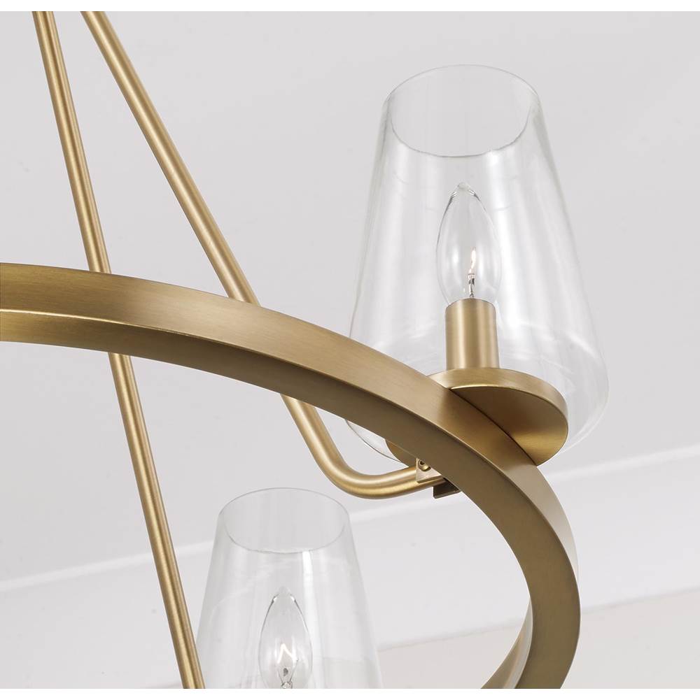 Capital Lighting 461941AD-662 Aged Brass 28'' W X 21.5'' H 4-light Ring Chandelier In Aged Brass With Clear Glass Image 3