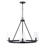 Capital Lighting 461941MB-662 Matte Black 28'' W X 21.5'' H 4-light Ring Chandelier In Matte Black With Clear Glass Image 4