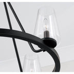 Capital Lighting 461941MB-662 Matte Black 28'' W X 21.5'' H 4-light Ring Chandelier In Matte Black With Clear Glass Image 5