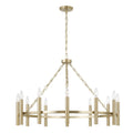 Capital Lighting 462001MA Matte Brass 35'' W X 24'' H 10-light Ring Chandelier In Matte Brass With Cylindrical Candlesticks And Specialty Decorative Designer Chain Image 1