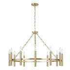 Capital Lighting 462001MA Matte Brass 35'' W X 24'' H 10-light Ring Chandelier In Matte Brass With Cylindrical Candlesticks And Specialty Decorative Designer Chain Image 1