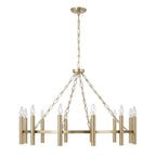 Capital Lighting 462001MA Matte Brass 35'' W X 24'' H 10-light Ring Chandelier In Matte Brass With Cylindrical Candlesticks And Specialty Decorative Designer Chain Image 3