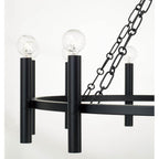 Capital Lighting 462001MB Matte Black 35'' W X 24'' H 10-light Ring Chandelier In Matte Black With Cylindrical Candlesticks And Specialty Decorative Designer Chain Image 3