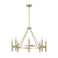 Capital Lighting 462081MA Matte Brass 28'' W X 21'' H 8-light Ring Chandelier In Matte Brass With Cylindrical Candlesticks And Specialty Decorative Designer Chain Image 1