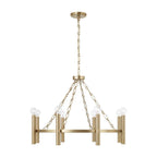 Capital Lighting 462081MA Matte Brass 28'' W X 21'' H 8-light Ring Chandelier In Matte Brass With Cylindrical Candlesticks And Specialty Decorative Designer Chain Image 2