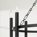Capital Lighting 462081MB Matte Black 28'' W X 21'' H 8-light Ring Chandelier In Matte Black With Cylindrical Candlesticks And Specialty Decorative Designer Chain Image 4