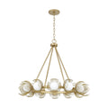 Capital Lighting 462101GF Buffed Gold 29'' W X 25'' H 12-light Chandelier In Buffed Gold With Bent Wire Flower Petals And Soft White Glass Globes Image 1