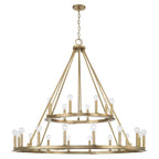 Capital Lighting 4910AD Aged Brass 48''w 24-light Two-tier Wagon Wheel Chandelier In Aged Brass Image 1