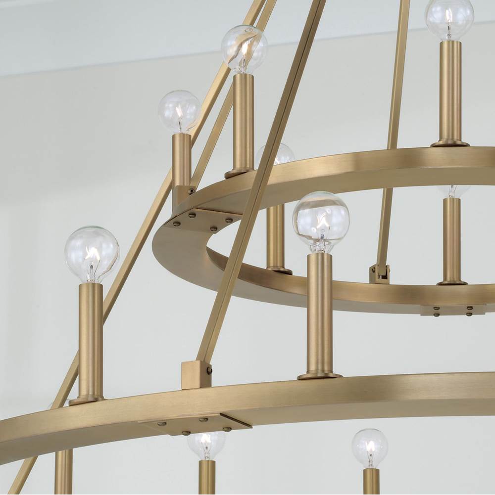 Capital Lighting 4910AD Aged Brass 48''w 24-light Two-tier Wagon Wheel Chandelier In Aged Brass Image 3