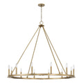 Capital Lighting 4912AD Aged Brass 48''w 12-light Wagon Wheel Chandelier In Aged Brass Image 1