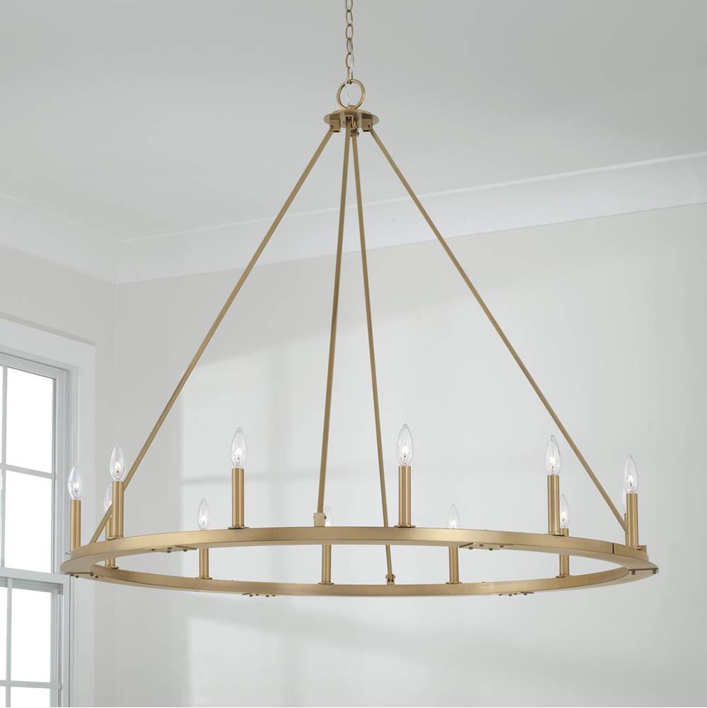 Capital Lighting 4912AD Aged Brass 48''w 12-light Wagon Wheel Chandelier In Aged Brass Image 3