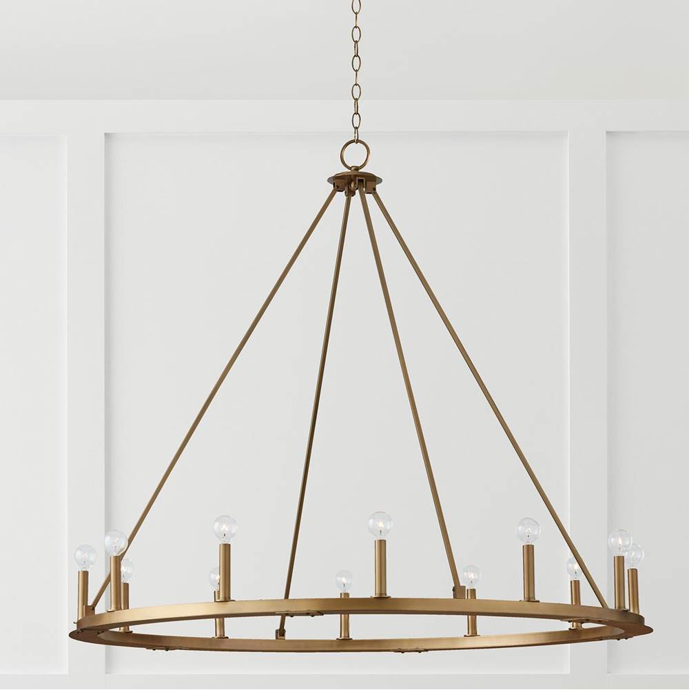 Capital Lighting 4912AD Aged Brass 48''w 12-light Wagon Wheel Chandelier In Aged Brass Image 5