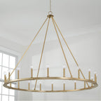 Capital Lighting Pearson 60''w 20-light Wagon Wheel Chandelier In Aged Brass
