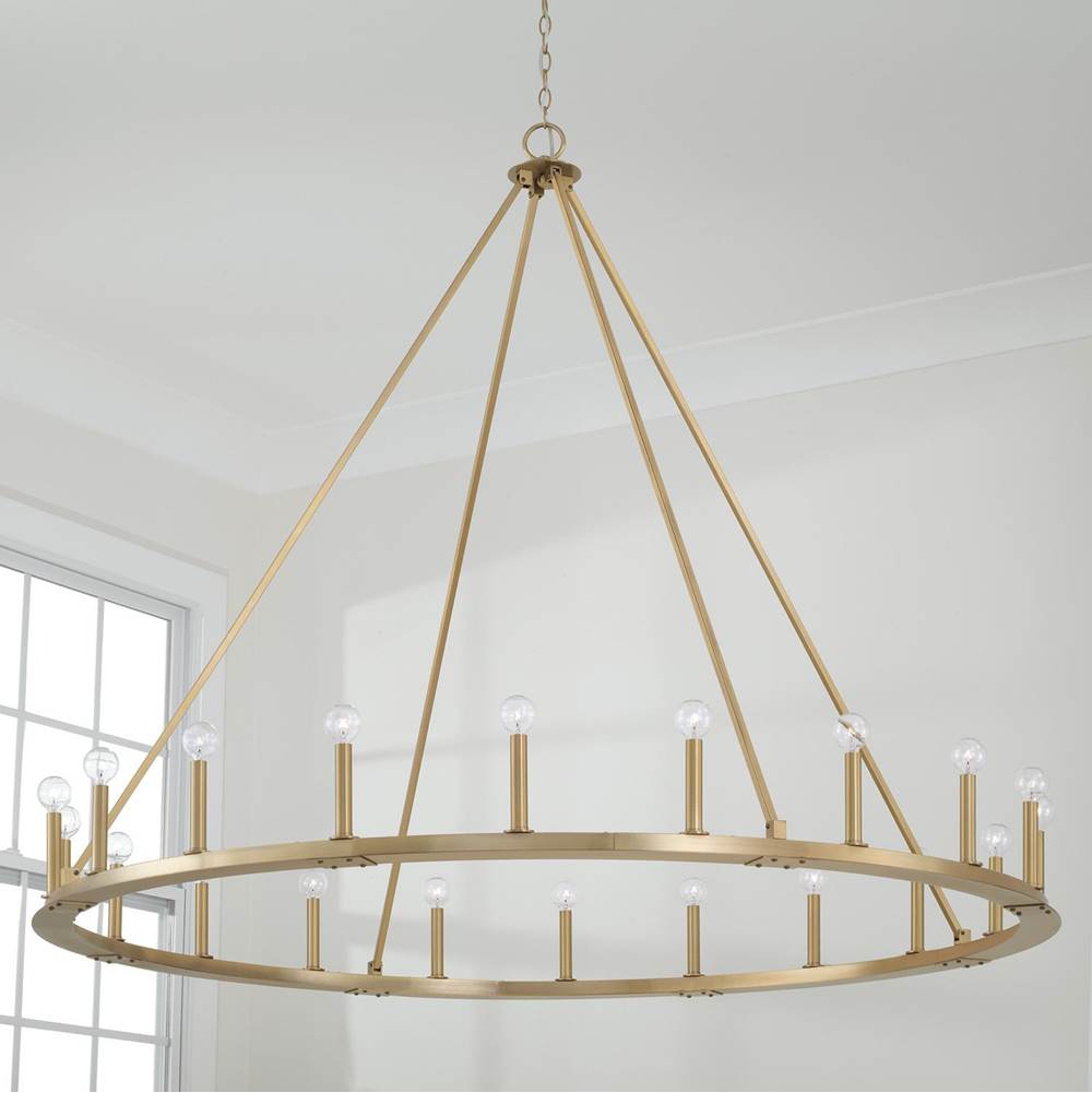 Capital Lighting Pearson 60''w 20-light Wagon Wheel Chandelier In Aged Brass